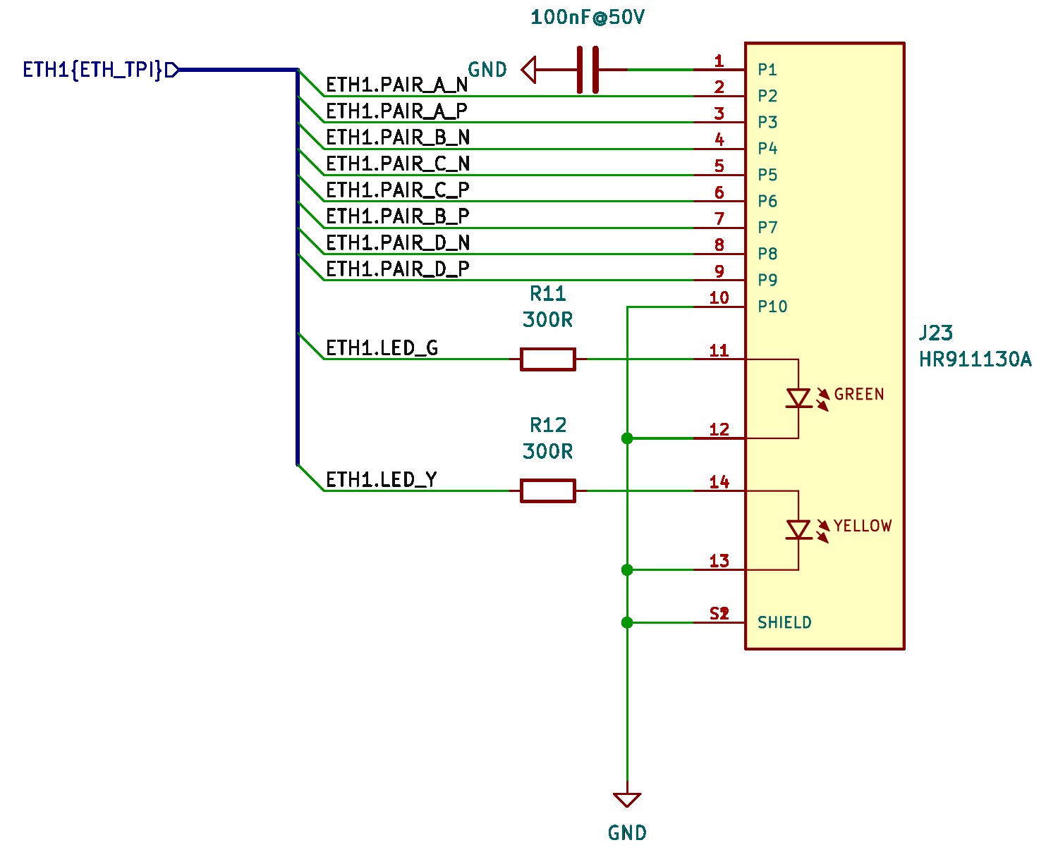 Ethernet Connector Schematic